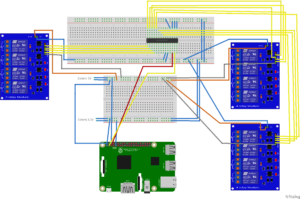 Raspberry Pi mit I2C Port Expander MCP23017 12 Relais