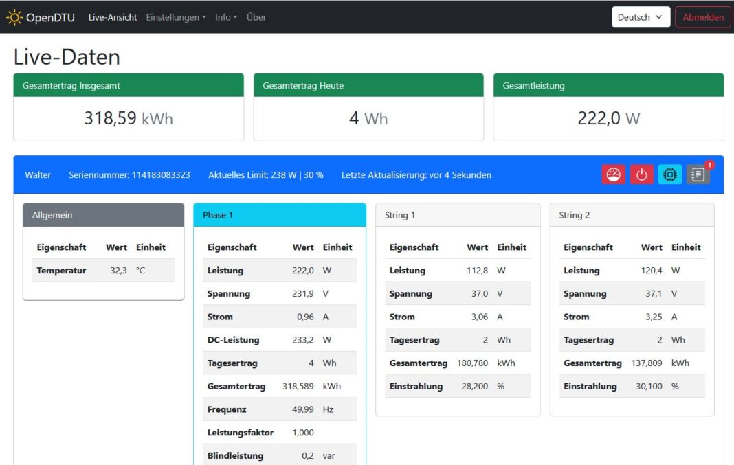 OpenDTU Werte über Web API setzen – Reboot über Web Interface CURL ...